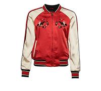 Superdry Damen Vintage Sukajan Jacke mit Stickerei Soda Pop Rot 40