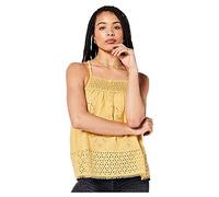 Superdry Damen Vintage Trägeroberteil mit gewebter Spitze Zitronengelb 40