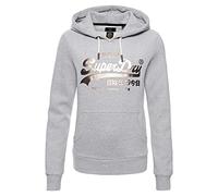 Superdry Damen VL Boho Sparkle Hood BB Hooded Sweatshirt, Grey Marl, M