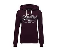 Superdry Damen VL Boho Sparkle Hood BB Hooded Sweatshirt, Rich Deep Burgundy, M