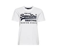 Superdry Damen VL Scripted COLL Tee Businesshemd, Optic, 32