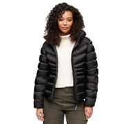 Superdry Damen Wattierte Fuji Steppjacke mit Kapuze Schwarz 36