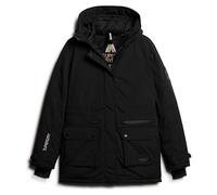 Steppjacke SUPERDRY "CITY PADDED PARKA JACKET", Damen, Gr. M, schwarz, Web, Obermaterial: 51% Elastomultiester, 49% Polyester, unifarben, casual, relaxed fit, Langarm, Jacken (18956129-M) schwarz