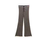 Superdry Damen Weite Strickhose mit Zickzackmuster Marineblau Gold Zickzack-Streifen 40