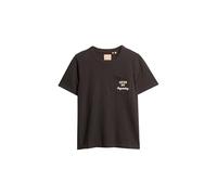 Superdry Damen Workwear T-Shirt mit bestickter Tasche Bison Schwarz 44