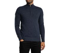 Superdry Ess LW Wollmischung 1/2 Reißverschluss Strickpullover, Blau L