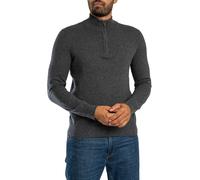 Superdry Ess LW Wollmischung 1/2 Reißverschluss Strickpullover, Grau L