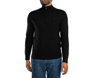Superdry Ess LW Wollmischung 1/2 Reißverschluss Strickpullover, Schwarz XL
