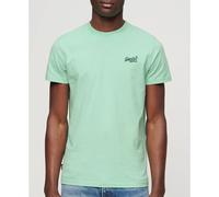 Rundhalsshirt SUPERDRY "ESSENTIAL LOGO EMB TEE", Herren, Gr. S, grün (spearmint), Single Jersey, Obermaterial: 100% Baumwolle, unifarben, modisch, slim fit hüftlang, Rundhals, Kurzarm, Shirts (9889826