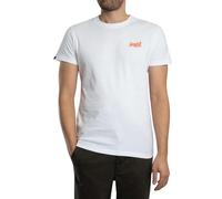 Rundhalsshirt SUPERDRY "ESSENTIAL LOGO EMB TEE", Herren, Gr. 3XL, weiß (optic), Single Jersey, Obermaterial: 100% Baumwolle, unifarben, slim fit hüftlang, Rundhals, Shirts Rundhalsshirt (23123633-XXXL