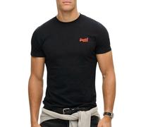 Superdry Für Erwachsene Essential Logo Emb Tee T-Shirt, Schwarz/Hazard Orange, M