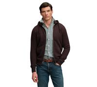 Kapuzensweatjacke SUPERDRY "ESSENTIAL SDCO LOGO ZIPHOOD", Herren, Gr. L, braun (heritage port marl), angeraute Sweatware, Obermaterial: 60% Baumwolle, 40% Polyester, bedruckt, meliert, regular fit nor