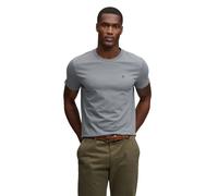 Rundhalsshirt SUPERDRY "ESSENTIAL SDCO LOGO EMB TEE", Herren, Gr. M, grau (stormy weather blau, navy), Single Jersey, Obermaterial: 100% Baumwolle, unifarben, regular fit normal, Rundhals, Shirts Rund
