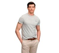 Rundhalsshirt SUPERDRY "ESSENTIAL SDCO LOGO EMB TEE", Herren, Gr. XXL, grau (pistachio grün marl), Single Jersey, Obermaterial: 100% Baumwolle, bedruckt, meliert, regular fit normal, Rundhals, Shirts