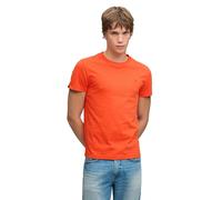 Rundhalsshirt SUPERDRY "ESSENTIAL SDCO LOGO EMB TEE", Herren, Gr. L, orange (solar orange, schwarz orange), Single Jersey, Obermaterial: 100% Baumwolle, unifarben, regular fit normal, Rundhals, Shirts