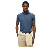 Poloshirt SUPERDRY "ESSENTIAL JERSEY POLO", Herren, Gr. L, blau bottle, Single Jersey, Obermaterial: 100% Baumwolle, unifarben, modisch, relaxed fit, Rundhals, Kurzarm, Shirts (34558756-L) blau bottle