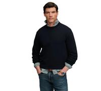 Sweatshirt SUPERDRY "ESSENTIAL STACKED LOGO CREW", Herren, Gr. 3XL, schwarz navy, angeraute Sweatware, Obermaterial: 60% Baumwolle, 40% Polyester, bedruckt, relaxed fit normal, Rundhals, Rippbündchen,