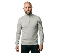 Strickpullover SUPERDRY "ESSENTIALS COTTON HALF ZIP", Herren, Gr. XL, grau (lightning grau marl), Strick, Obermaterial: 100% Baumwolle, meliert, slim fit hüftlang, Rundhals, Rippbündchen, Pullover Str