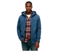 Kapuzensweatjacke SUPERDRY "ESSENTIAL LOGO ZIP HOODIE HB", Herren, Gr. M, heritage washed blau, angeraute Sweatware, Obermaterial: 80% Baumwolle, 20% Polyester, unifarben, slim fit normal, ohne Aussch