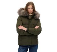 Steppjacke SUPERDRY "EVEREST 5 BAFFLE PUFFER JKT", Damen, Gr. L, army khaki grün, Web, Obermaterial: 100% Polyester, unifarben, relaxed fit ca. Mitte Oberschenkel, Jacken (91975357-L) army khaki grün