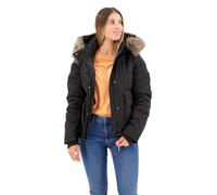 Superdry Damen Everest Bomber-Steppjacke mit Kapuze Tiefschwarz 44
