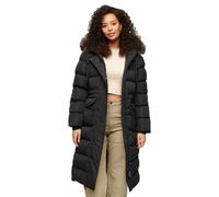 Superdry Jacke Everest Longline Kunstfell Damen Schwarz Größe 40