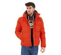 Superdry Herren Everest Short Hooded Puffer Jacke, Pures Kürbis-Orange, M