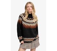 Superdry - Fairisle Pullover mit hohem Kragen und lockerer Passform anthrazit meliert - Gr. - 12