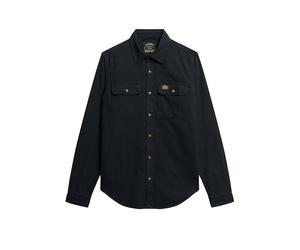SUPERDRY Flanellhemd schwarz | L
