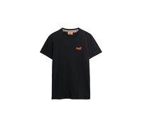 Superdry Für Erwachsene Essential Logo Emb Tee T-Shirt, Schwarz/Hazard Orange, XL