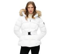 Steppjacke SUPERDRY "FUJI BELTED PUFFER", Damen, Gr. XXL, hellweiß, Web, Obermaterial: 100% Polyester, unifarben, regular fit normal, Jacken (30189340-XXL) hellweiß