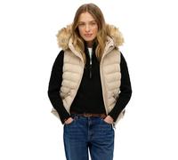 Superdry Fuji Faux Fur Weste S Chateau Grey