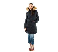 Steppjacke SUPERDRY "FUJI FAUX FUR HOOD MID LENGTH", Damen, Gr. M, blau (eclipse navy), Web, Obermaterial: 100% Polyester, unifarben, slim fit, Jacken (19382062-M) eclipse navy