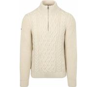 Superdry Half Zip Pullover Jacob Cable Ecru - Größe XXL Weiß XXL