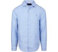 Superdry Hemd Leinen Riviera Blau Gestreift - Größe L Hellblau L