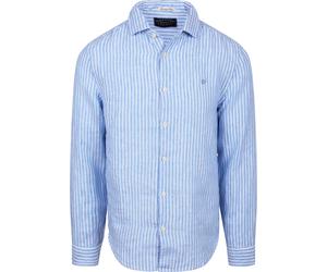 Superdry Hemd Leinen Riviera Blau Gestreift - Größe L Hellblau L
