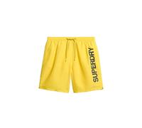 Superdry Herren 17-Zoll-Badeshorts aus recyceltem Material mit Sportgrafik Cyber Gelb M