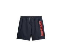 Superdry Herren 17" Badeshorts aus recyceltem Material mit Sportgrafik Kräftiges Marineblau M