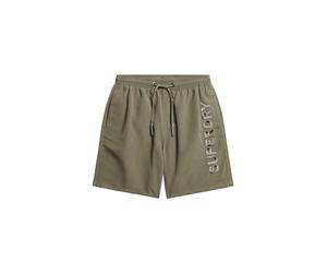 Superdry Herren 17-Zoll Premium Badeshorts mit Stickerei Helles Kakigrün XXL