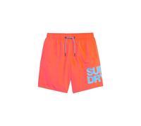 Superdry Herren 17-Zoll Sportswear Badeshorts aus recyceltem Material mit Logo Hyper Feuer Korallrot M