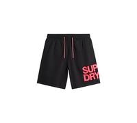 Superdry Herren 17-Zoll Sportswear Badeshorts aus recyceltem Material mit Logo Schwarz L
