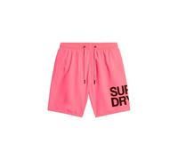 Superdry Herren 17-Zoll Sportswear Badeshorts aus recyceltem Material mit Logo Shocking Pink XL