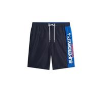 Badeshorts SUPERDRY "SD-SPORTSWEAR LOGO 19" BOARDSHORT" Gr. L, N-Gr, blau (richest navy) Herren Badehosen Badeshorts (22582948-L)