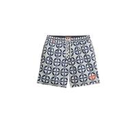 Superdry Herren 43 cm Lange Badeshorts mit Kachel-Print Marineblau Tala Kachelprint XL