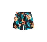 Superdry Herren 43cm Lange Badeshorts mit Hawaii-Print Hibiskus Schwarz XL