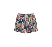 Superdry Herren 43cm Lange Badeshorts mit Hawaii-Print Paradiesvogel Marineblau L