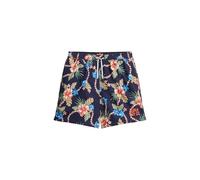 Superdry Herren 43cm Lange Badeshorts mit Hawaii-Print Tropische Kette Marineblau XL