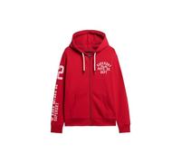 Superdry Herren Athletic College Kapuzenjacke mit Grafik und Reißverschluss College Rot L