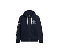 Superdry Herren Athletic College Kapuzenjacke mit Grafik und Reißverschluss Finster Marineblau L