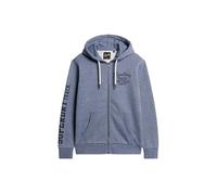 Superdry Herren Athletic College Kapuzenjacke mit Grafik und Reißverschluss Tois Blau Gesprenkelt M